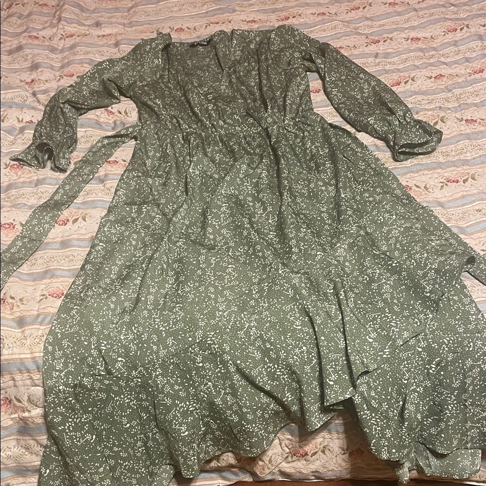 Floral Green Maxi Dress